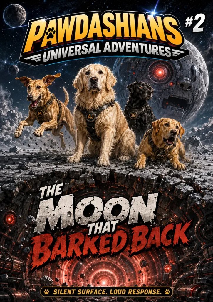 Cover of Pawdashians Universal Adventures 2, The Moon That Barked Back.