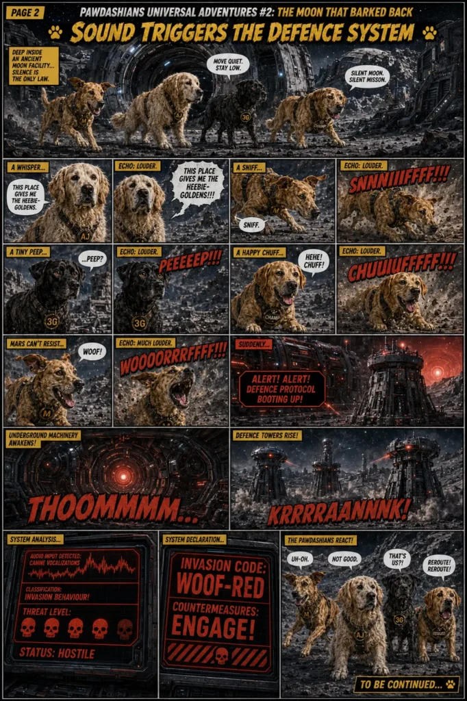 The Moon That Barked Back — comic page 2 of 6.